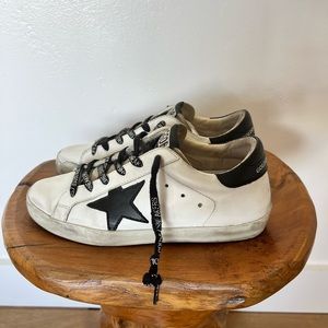 Size 6 - Golden Goose Superstar Low Top Sneaker White + Black